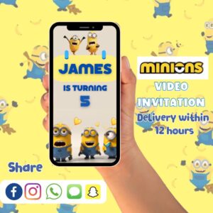 Personalized Minions Video Invitation | Fun & Interactive Digital Birthday Invite