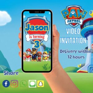 Personalized Paw Patrol Video Invitation | Exciting & Interactive Digital Birthday Invite