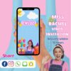 Colorful Miss Rachel-style animated birthday invitation for kids, featuring educational visuals and birthday celebration elements