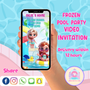 Frozen Pool Party Video Invitation – Personalized Animated Invite for Kids