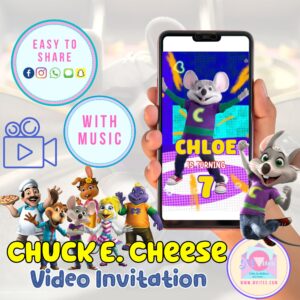 Chuck E. Cheese Video Invitation | Personalized Digital Birthday Invite