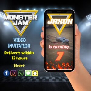 Personalized Monster Truck Video Invitation | Thrilling & Interactive Digital Birthday Invite