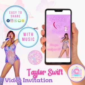 Taylor Swift-Themed Video Invitation – Personalized Animated Party Invite